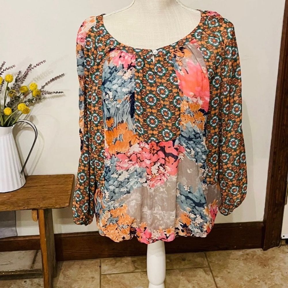 Anthropologie fig and feather top